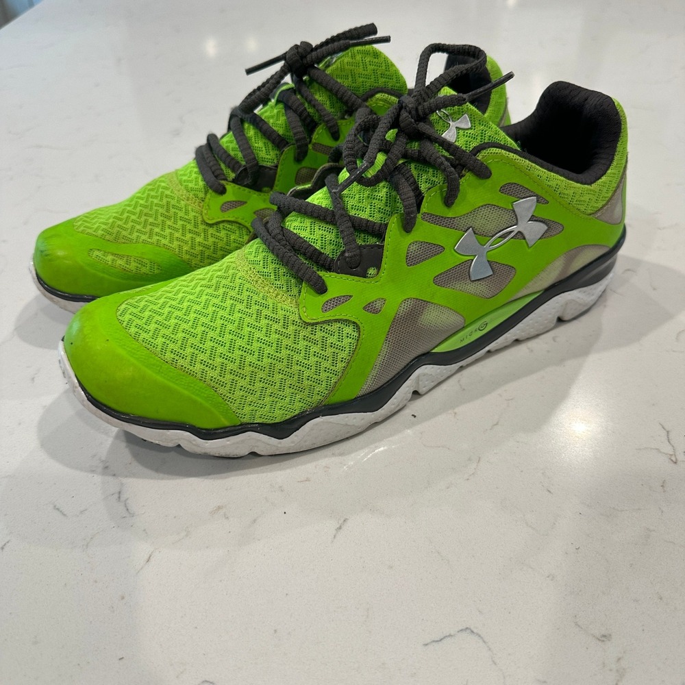 Under Armour Micro G Assert 4 Mens Running Shoes Lime Green 1249942-389 Size 9.5